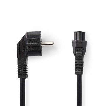 Nedis Power Cable | Plug with earth contact male | IEC-320-C5 | Angled | Straight | Nickel Plated | 2.00 m | Round | PVC | Black | Box