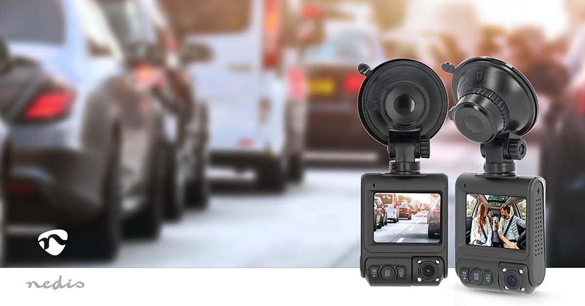 Nedis Dash Cam | 4K@30fps | 12 MPixel | 2 " | Wi-Fi | LCD | Dual camera | Cabine view camera | GPS | Parking sensor | Motion detection | Night view | Black