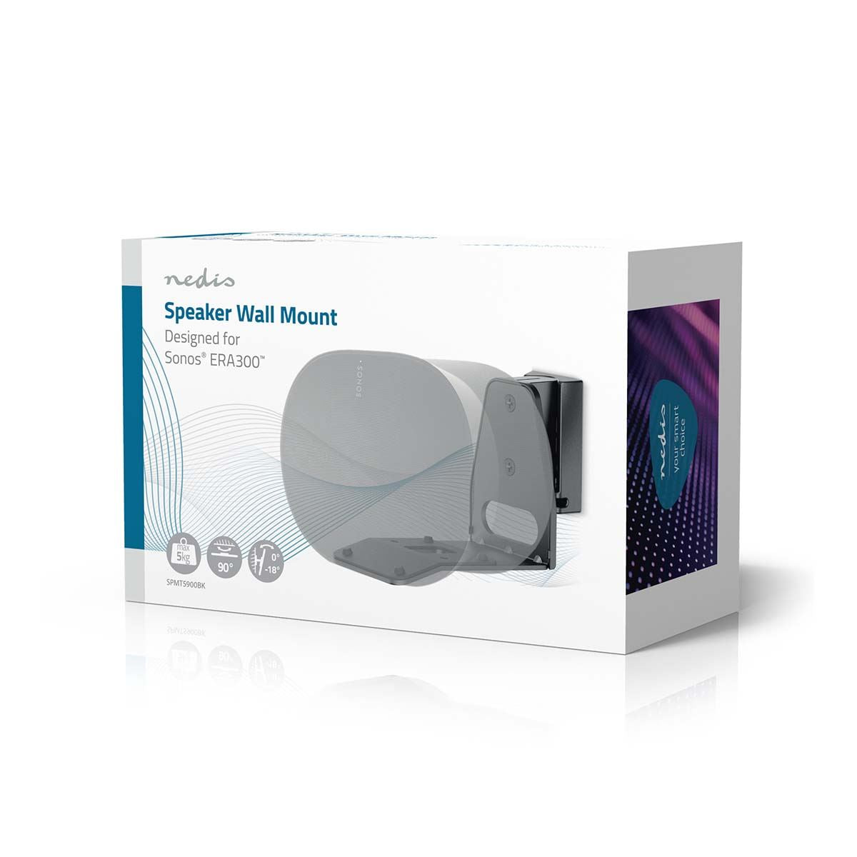 Nedis Speaker Mount | Compatible with: Sonos® Era300 | Wall | 5 kg | Swivel / Tilt | Tiltable | Rotatable | ABS / Metal | Black