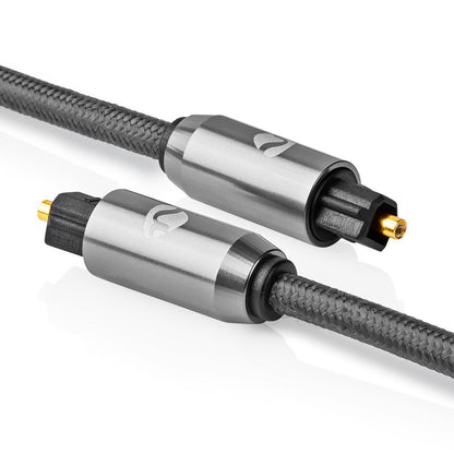 Nedis Optical Audio Cable | TosLink Male | TosLink Male | 2.00 m | Round | Cotton | Gun Metal Grey | Cover Window Box