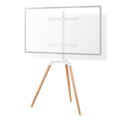 Nedis TV Floor Stand | 50 - 65 " | Maximum supported screen weight: 35 kg | Scandinavian Design | Rotatable | Anti-tip strap | Snap-lock | Aluminium / Steel | White