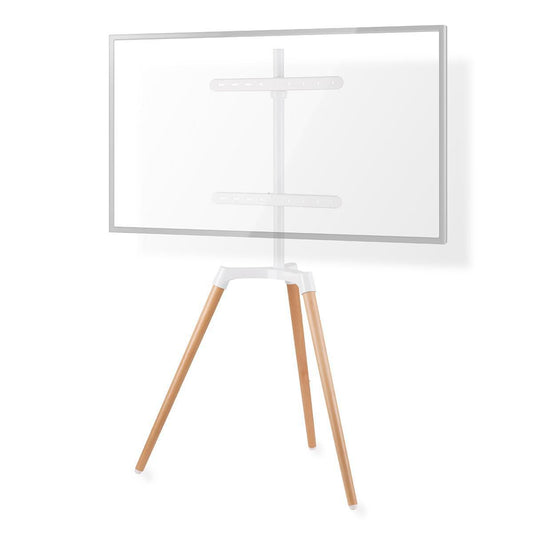 Nedis TV Floor Stand | 50 - 65 " | Maximum supported screen weight: 35 kg | Scandinavian Design | Rotatable | Anti-tip strap | Snap-lock | Aluminium / Steel | White