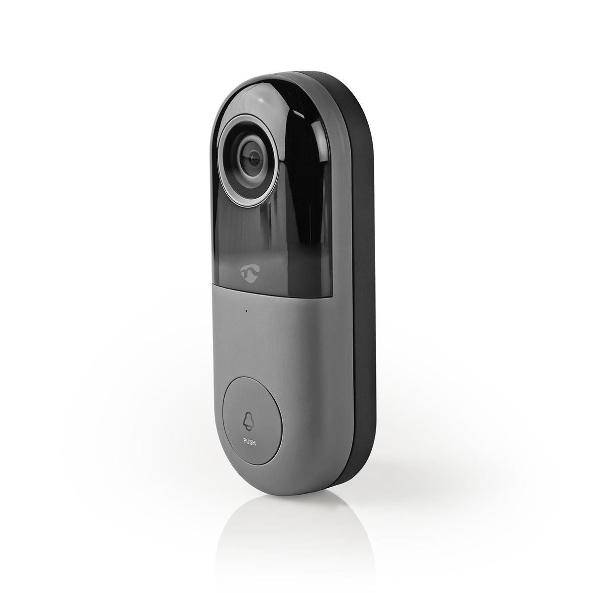Nedis SmartLife Video Doorbell | Wi-Fi | Transformer | Full HD 1080p | Cloud Storage (optional) / microSD (not included) | IP54 | With motion sensor | Night vision | Black / Grey