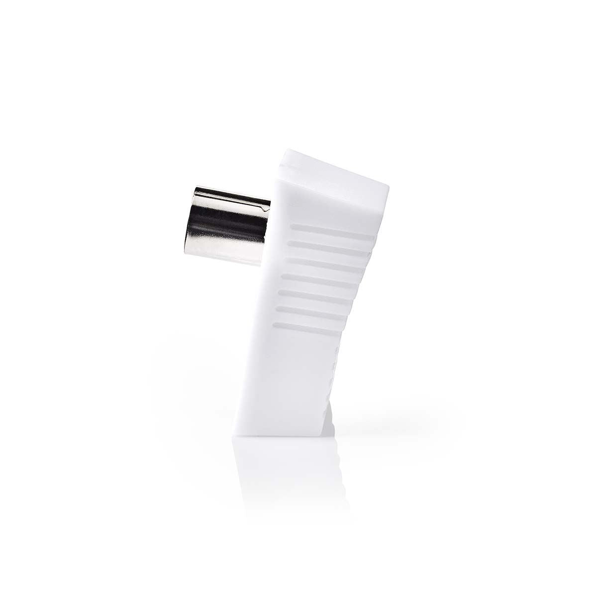 Nedis CSGB40920WT | IEC (Coax) Connector | Angled | Female | Nickel Plated | 75 Ohm | Screw | Cable input diameter: 7.0 mm | Metal / PVC | White | 2 pcs | Box