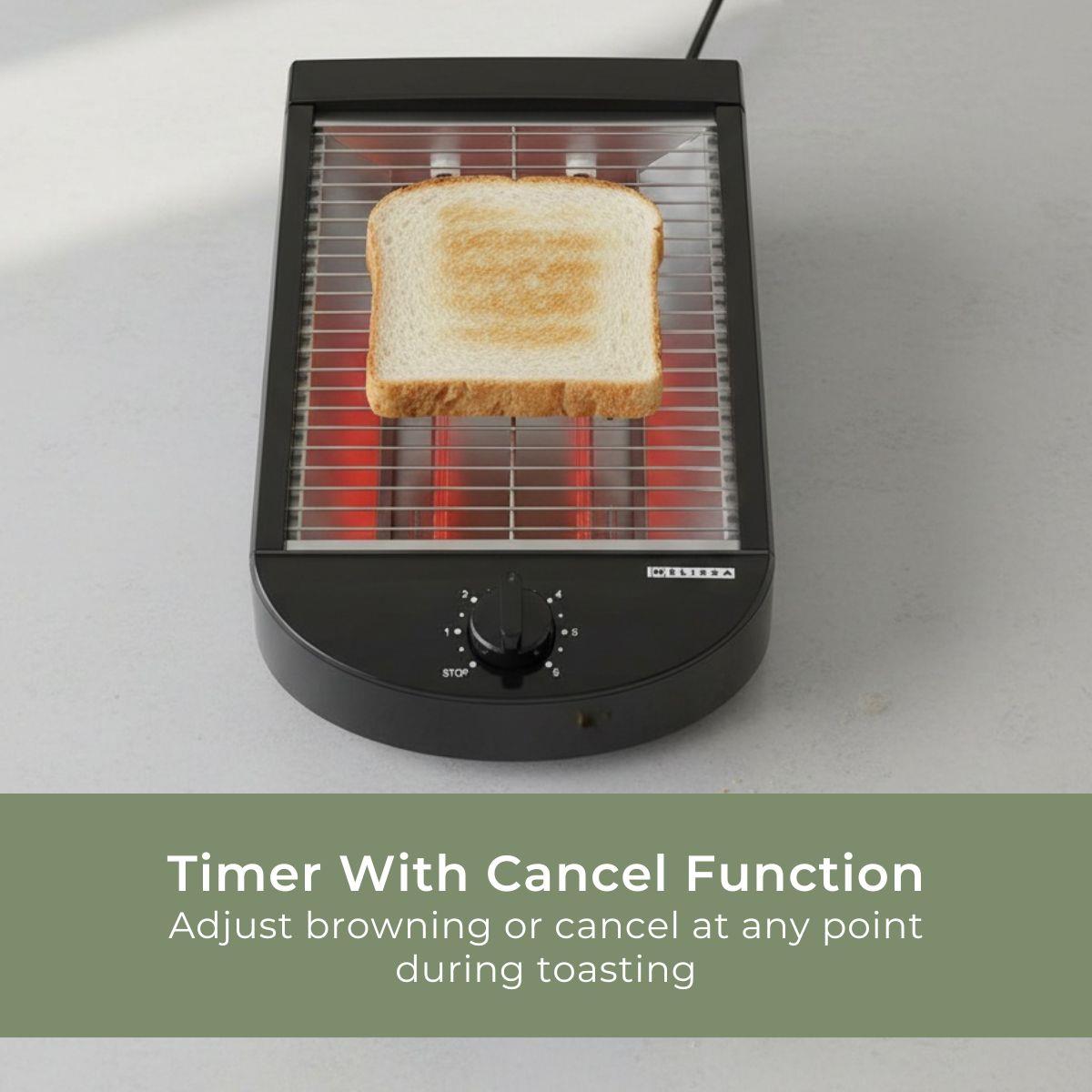 MELISSA Flat Bed Toaster | Removable Crumb Tray | Auto Off | Buzzer | 600W | Black