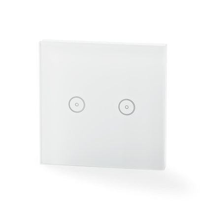 Nedis SmartLife Wall Switch | Wi-Fi | Dual | Wall Mount | 1000 W | Android™ / IOS | Glass | White