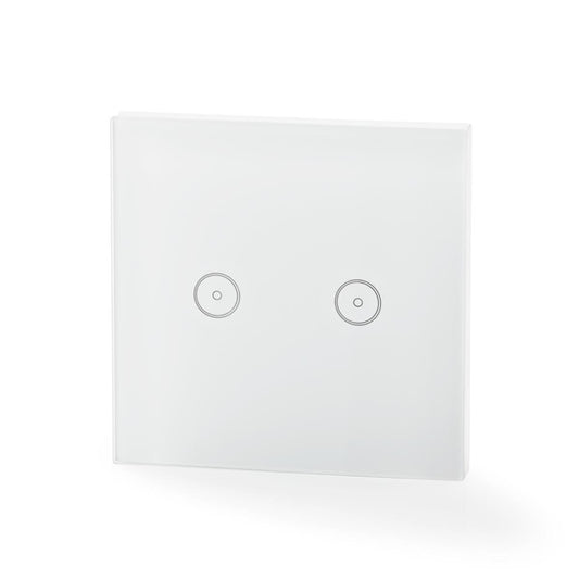 Nedis SmartLife Wall Switch | Wi-Fi | Dual | Wall Mount | 1000 W | Android™ / IOS | Glass | White