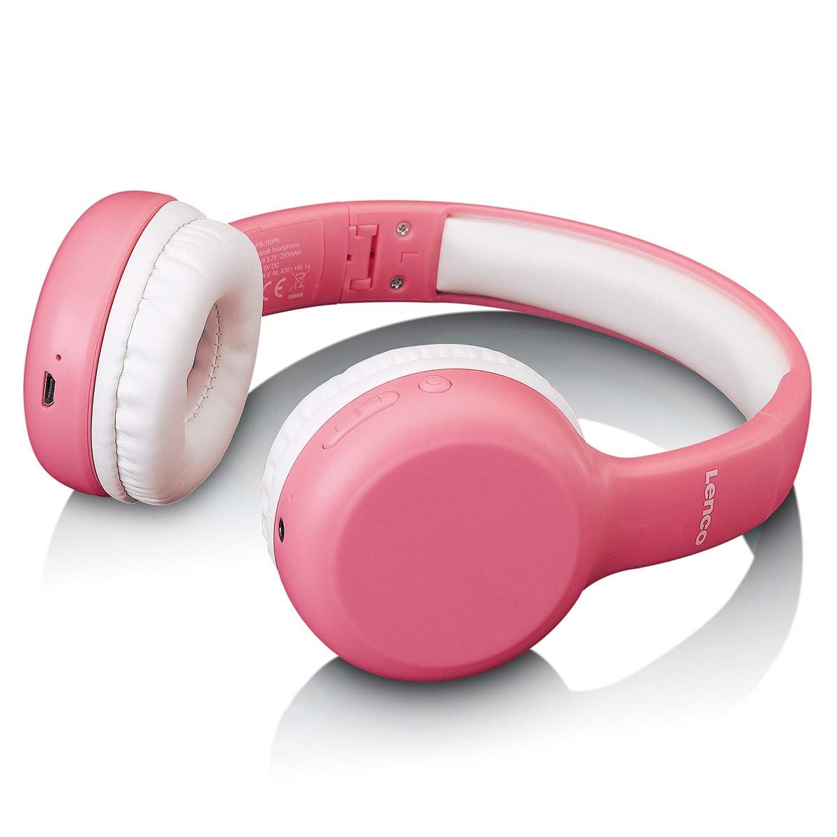 Lenco HPB-110PK | Kids Bluetooth® Headphone 85dB | with stickers | Pink