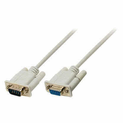 Nedis Serial Cable | D-SUB 9-Pin Male | D-SUB 9-Pin Female | Nickel Plated | 2.00 m | Round | PVC | Ivory | Label