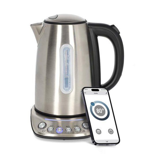 Nedis SmartLife Electric Kettle | Wi-Fi | 1.7 l | Stainless Steel | 70,80,90,100 °C | Temperature indicator | Rotatable 360 degrees | Concealed heating element | Strix® controller | Android™ / IOS