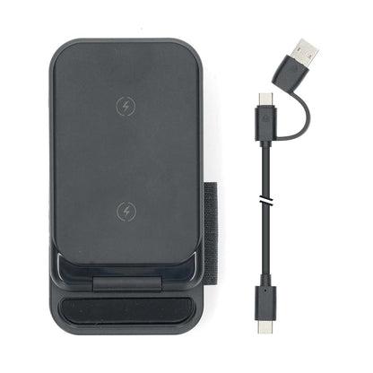 Nedis Wireless Charger | 3-in-1 | 15 W | LED-indicator in use | Including cable | USB-A / USB-C™ | 1.00 m