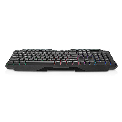 Nedis Wired Gaming Keyboard | USB Type-A | Membrane Keys | LED | QWERTY | US Layout | USB Powered | Power cable length: 1.30 m | Multimedia