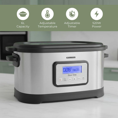MELISSA Sous Vide with LCD Timer | 6L | 520W | Black / Stainless Steel