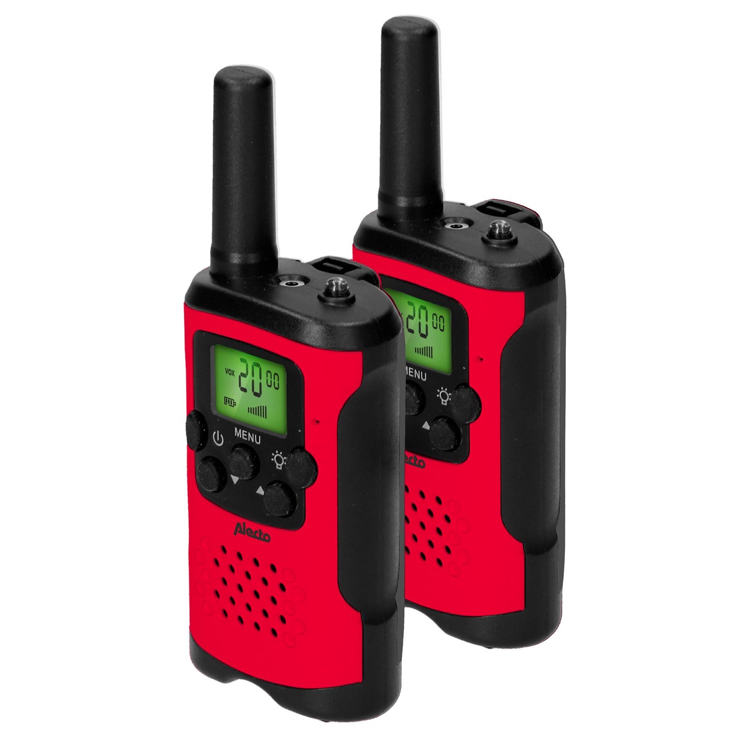 Alecto Walkie-Talkie Set | 2 Handsets | Up to 7 km | Frequency channels: 8 | VOX | up to 3 Hours | Black / Red