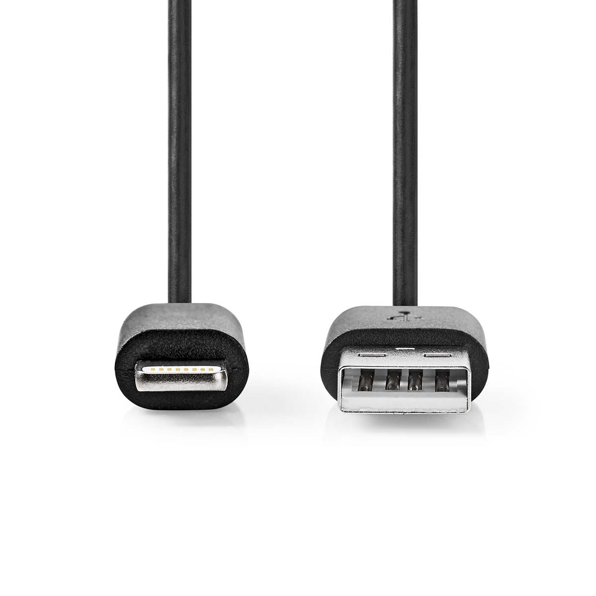 Nedis Lightning Cable | USB 2.0 | Apple Lightning 8-Pin | USB-A Male | 480 Mbps | Nickel Plated | 2.00 m | Round | PVC | Black | Label
