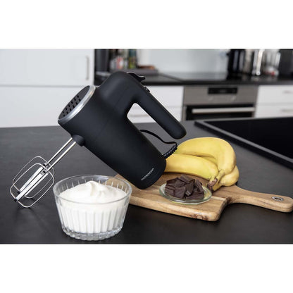 Gastronoma 18200002 | Hand Mixer | 500 W | 6 Speeds | Turbo | 2 Beaters / 2 Dough Hooks | Rubberized | Black
