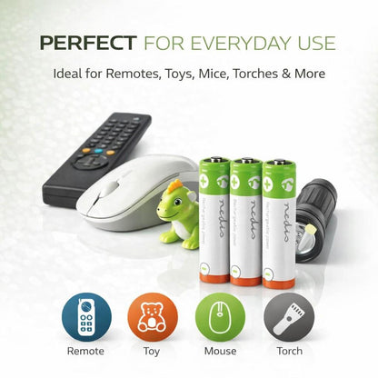 Nedis Rechargeable NiMH Battery AAA | 1.2 V DC | 950 mAh | Precharged | 4-Pack