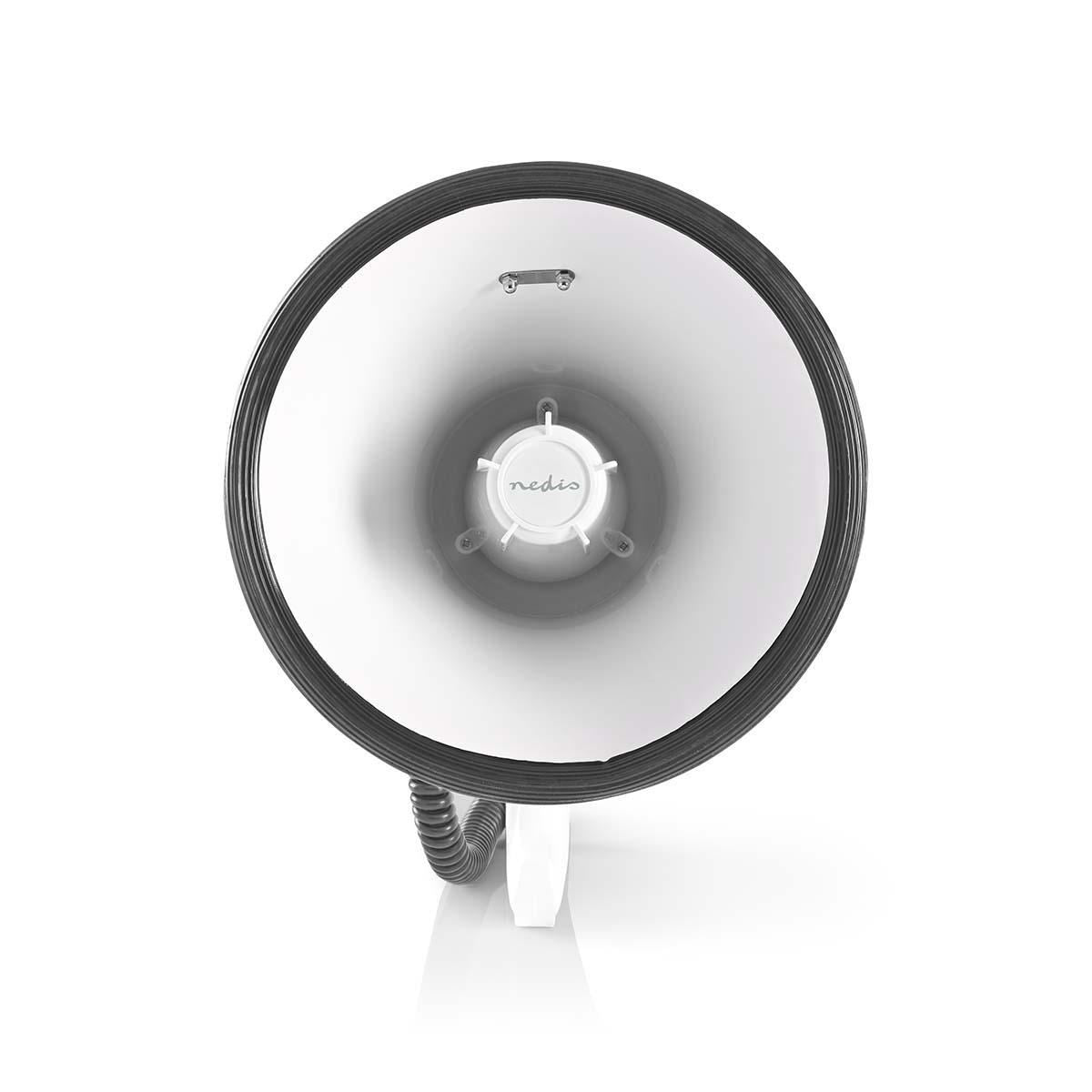 Nedis Megaphone | Maximum range: 1500 m | Maximum Volume control: 120 dB | Detachable Microphone | Built-in siren | Shoulder strap | Blue / White
