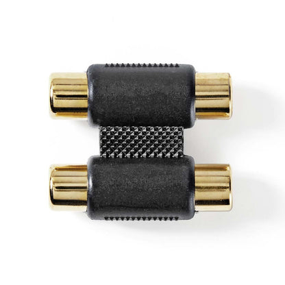 Nedis CABW24952AT | Stereo Audio Adapter | 2x RCA Female | 2x RCA Female | Gold Plated | Straight | ABS | Anthracite | 1 pcs | Box
