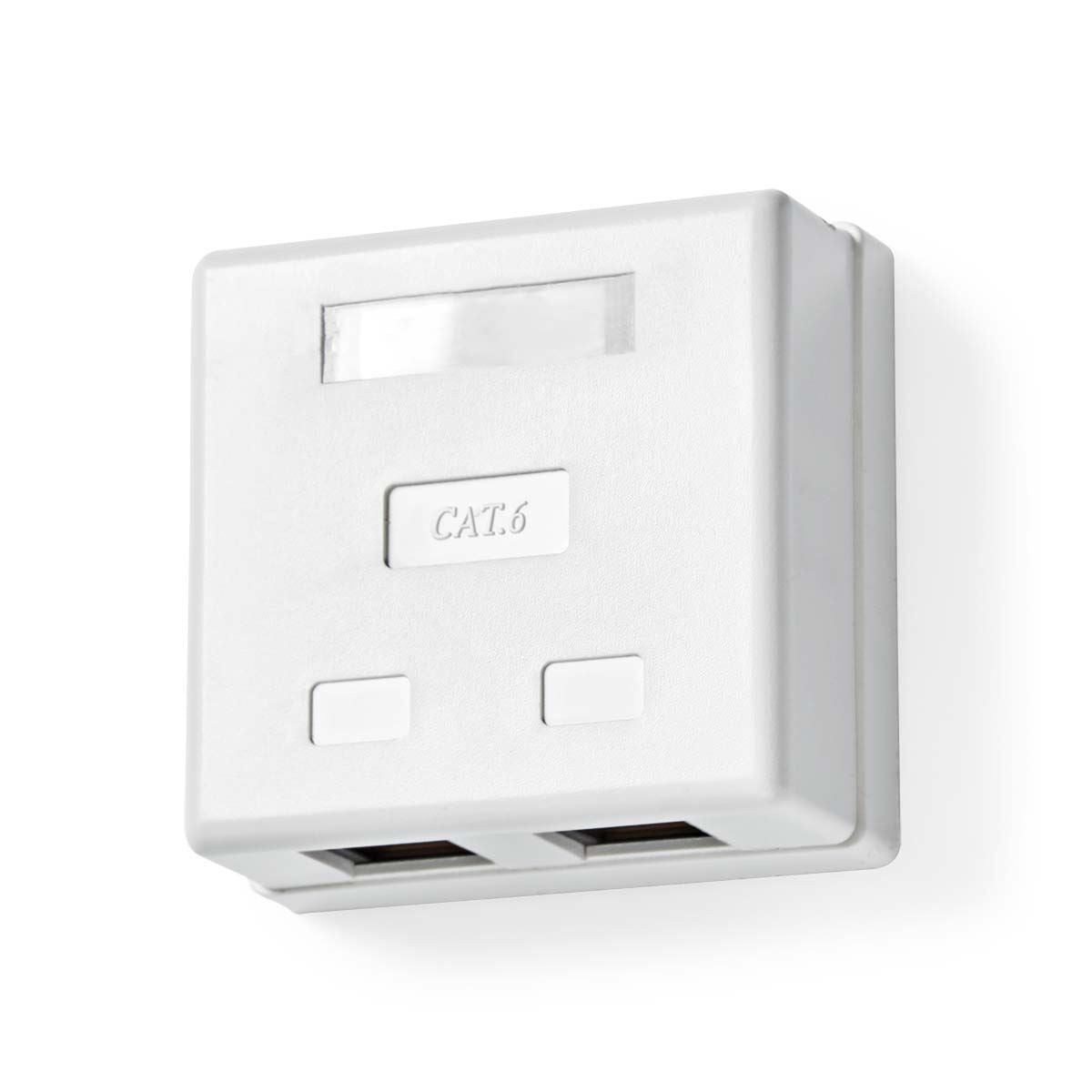 Nedis Network Wall Box | On-Wall | 2 port(s) | UTP CAT6 | Straight | Female | Gold Plated | PVC | White | Envelope