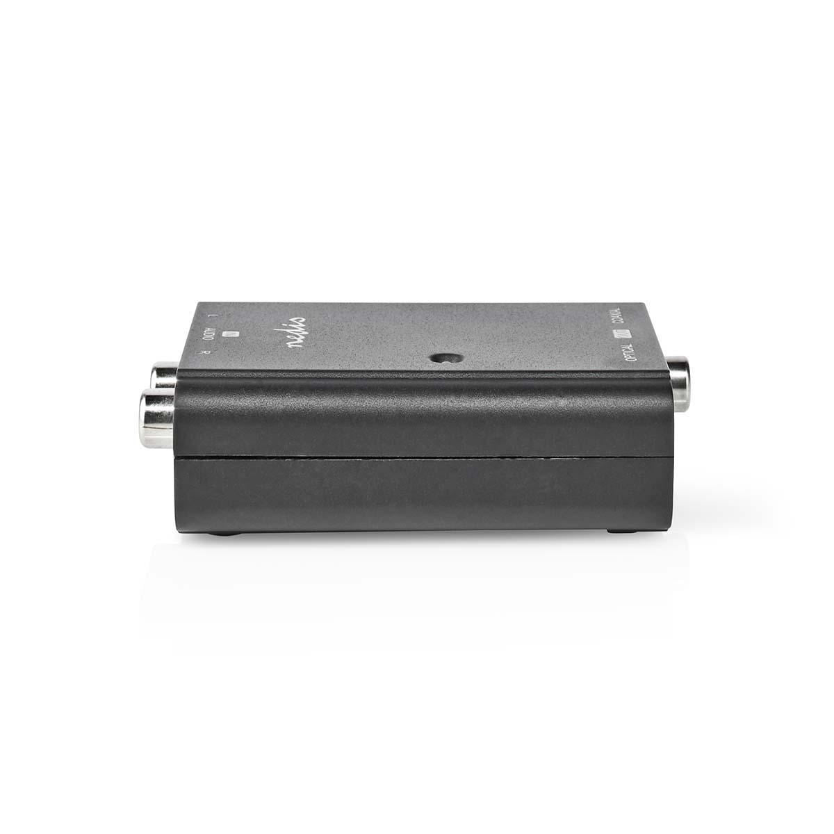 Nedis Digital Audio Converter | 1-way | Connection input: 2x RCA Male | Connection output: 1x S/PDIF (RCA) Female / 1x TosLink Female | ARC | Manual | Black