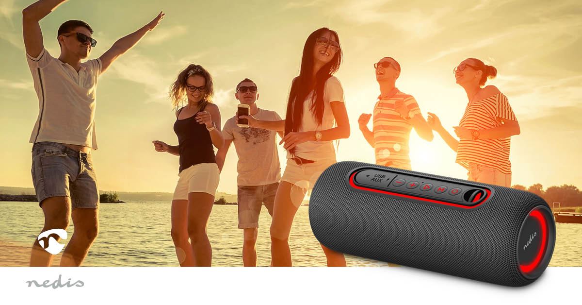 Nedis Bluetooth® Speaker | Maximum battery play time: 4 hrs | Handheld Design | 30 W | Stereo | Built-in microphone | X5 | Linkable | Black