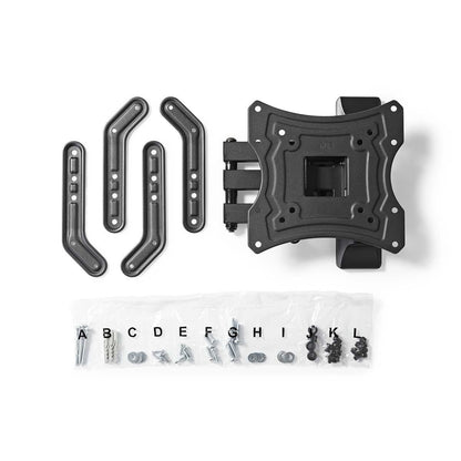 Nedis Full Motion TV Wall Mount | 23 - 55 " | Maximum supported screen weight: 30 kg | Tiltable | Rotatable | Minimum wall distance: 70 mm | Maximum wall distance: 400 mm | 3 Pivot point(s) | ABS / Steel | Black