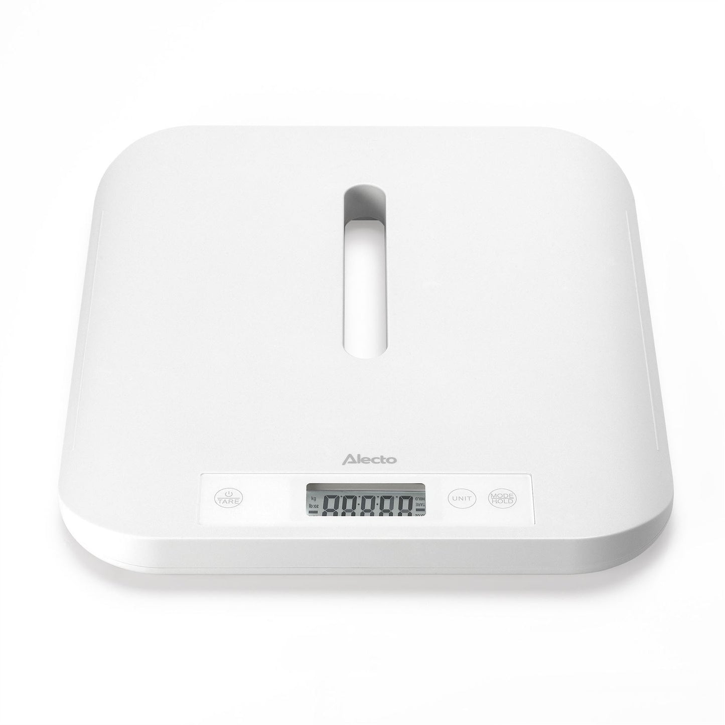 Alecto BC70 Digital Baby Weighing Scales, Personal Scale and Pet Scale in one - Up to 150 kg with Removable Weighing Surface - White