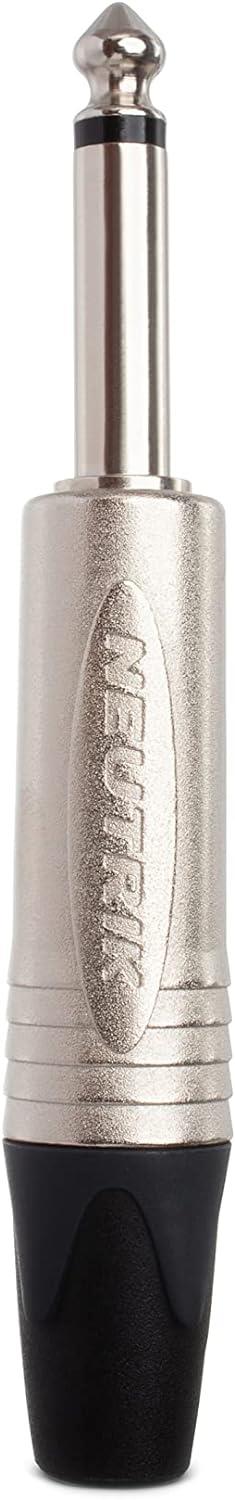 Neutrik 1/4" professional phone plug, 2 pole, nickel contacts, nickel shell