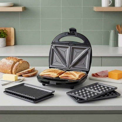 MELISSA Series Sandwich Maker | 3 Plate Set | 850W | Black
