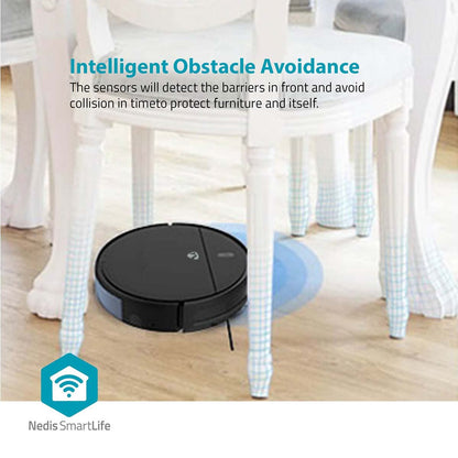 Nedis SmartLife Robot Vacuum Cleaner | Random | Wi-Fi | Capacity collection reservoir: 0.2 l | Automatic charging | Maximum operating time: 1.8 hrs | Black | Android™ / IOS
