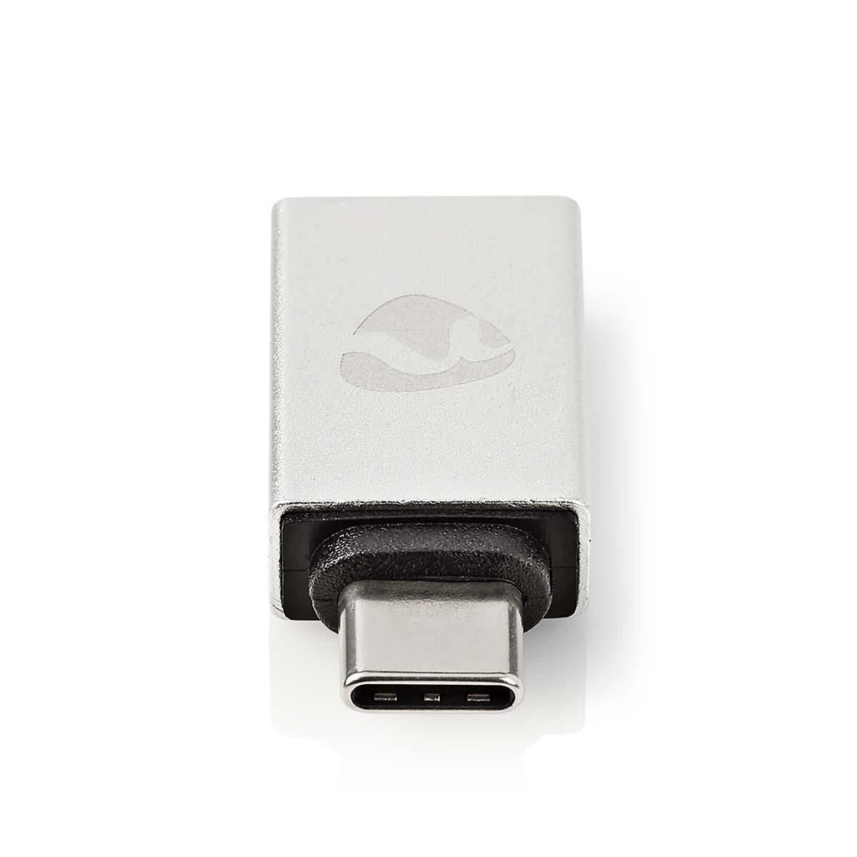 Nedis USB-C™ Adapter | USB 3.2 Gen 1 | USB-C™ Male | USB-A Female | 5 Gbps | Round | Nickel Plated | Silver | Cover Window Box