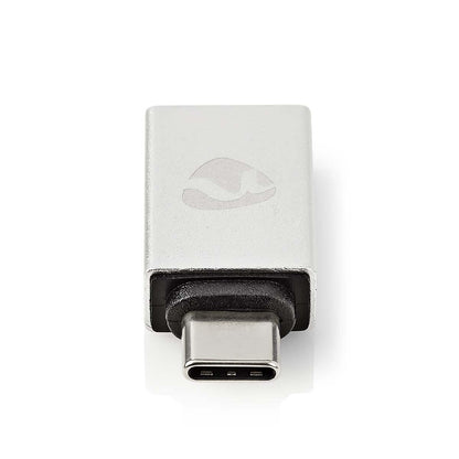 Nedis USB-C™ Adapter | USB 3.2 Gen 1 | USB-C™ Male | USB-A Female | 5 Gbps | Round | Nickel Plated | Silver | Cover Window Box