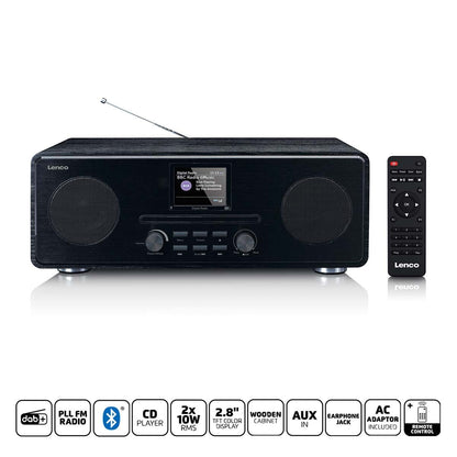 Lenco DAB+ FM radio with CD MP3 Player Bluetooth Black
