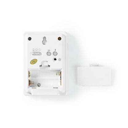 Nedis Wireless Doorbell Set | Battery Powered | 3 V DC | 1x CR2032 | Volume: 80 dB | Signal range: 300 m | IP44 | 36 Melodies | 1 Receiver | White