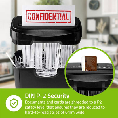 Nedis Paper Shredder | Strip Cut | 6x A4 pages | 10 l | Safety standard: DIN 2 | 190 W | Black