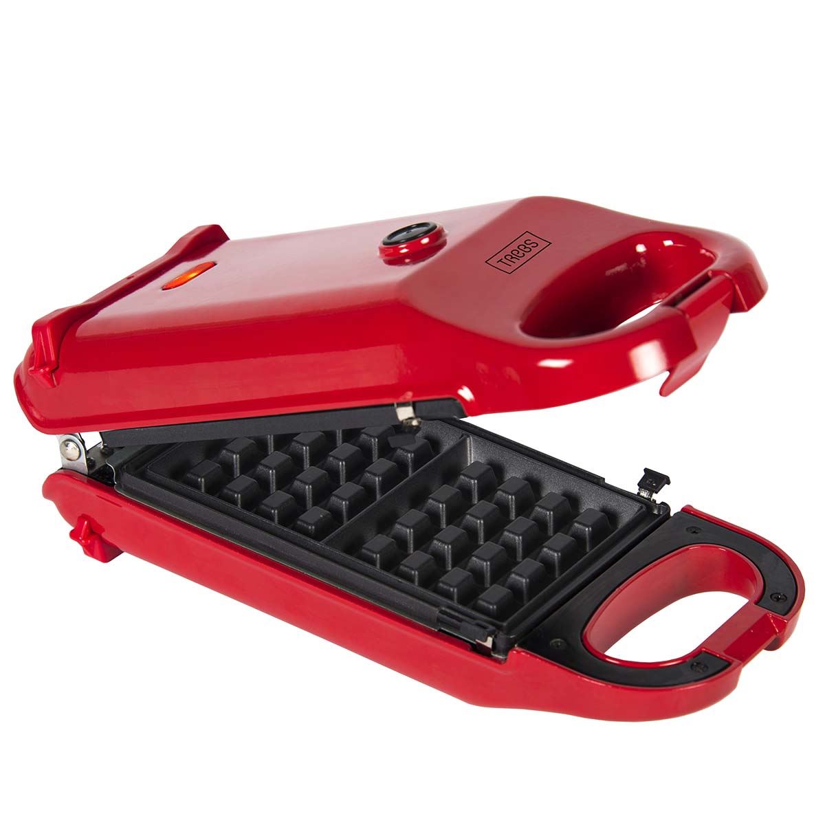 Trebs 6-in-1 Snack Maker | Waffles, Doughnuts, Cake pops, Madeleine biscuits, Waffle Bowls, Mini cakes | 700W | Red