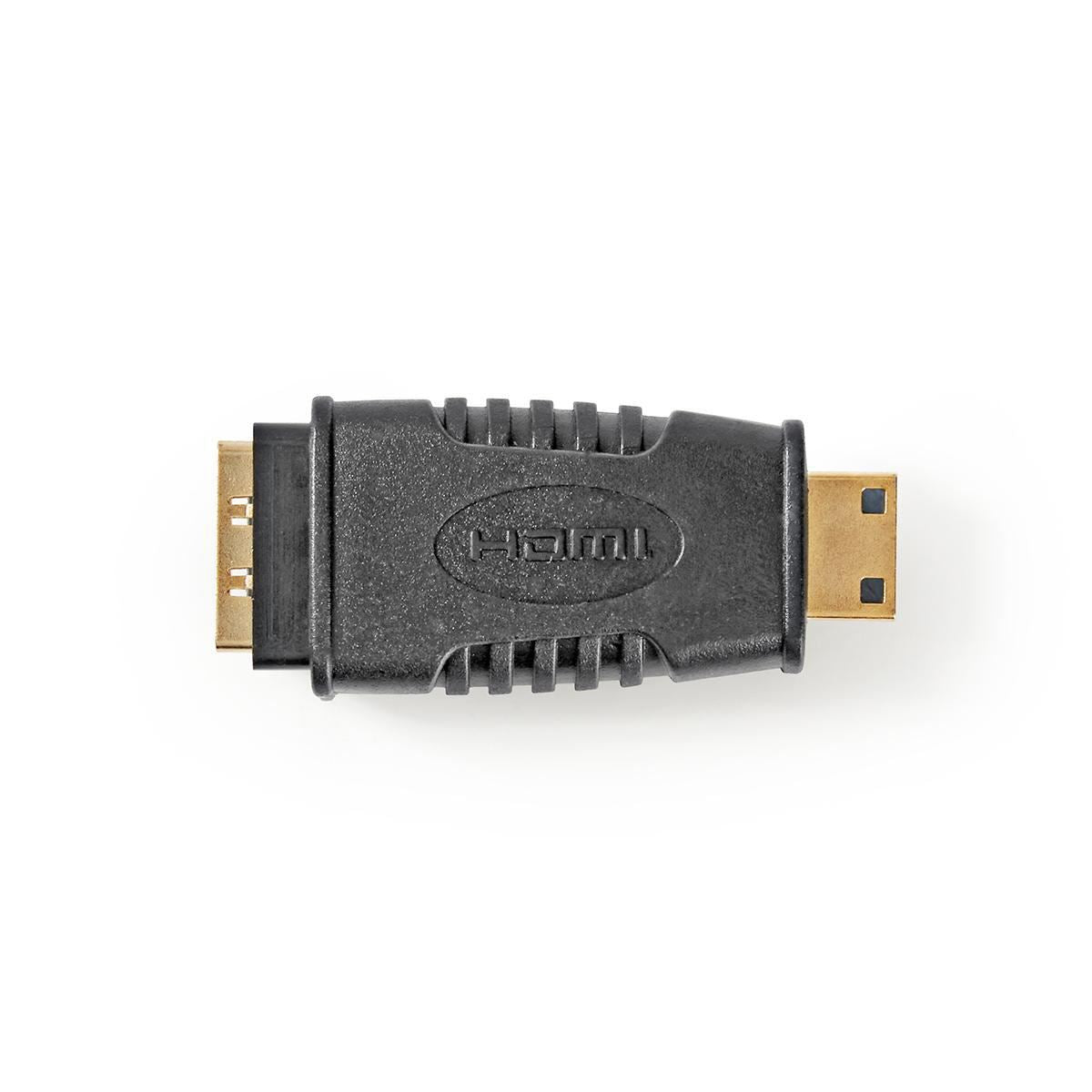Nedis HDMI™ Adapter | HDMI™ Mini Connector | HDMI™ Output | Gold Plated | Straight | ABS | Black | 1 pcs | Blister