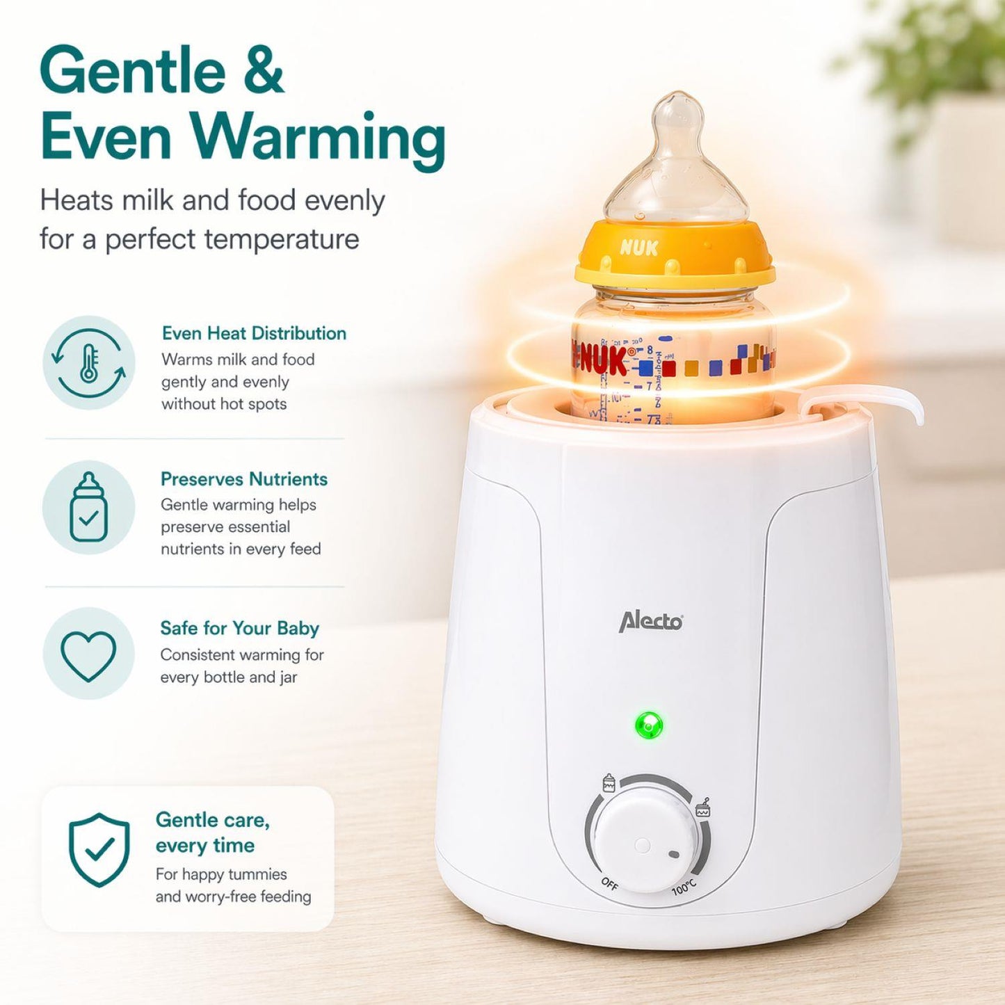 Alecto Baby Bottle Warmer | White