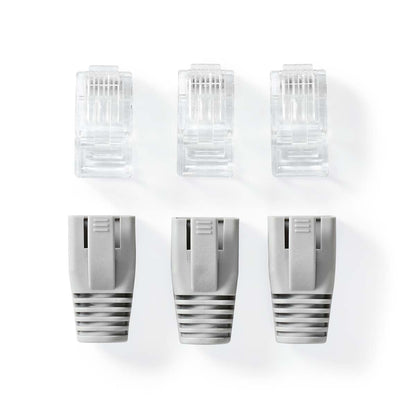 Nedis RJ45 Connector | RJ45 Pass Through | Solid/Stranded UTP CAT6 | Straight | Gold Plated | 10 pcs | PVC | Black / Grey / White | Box
