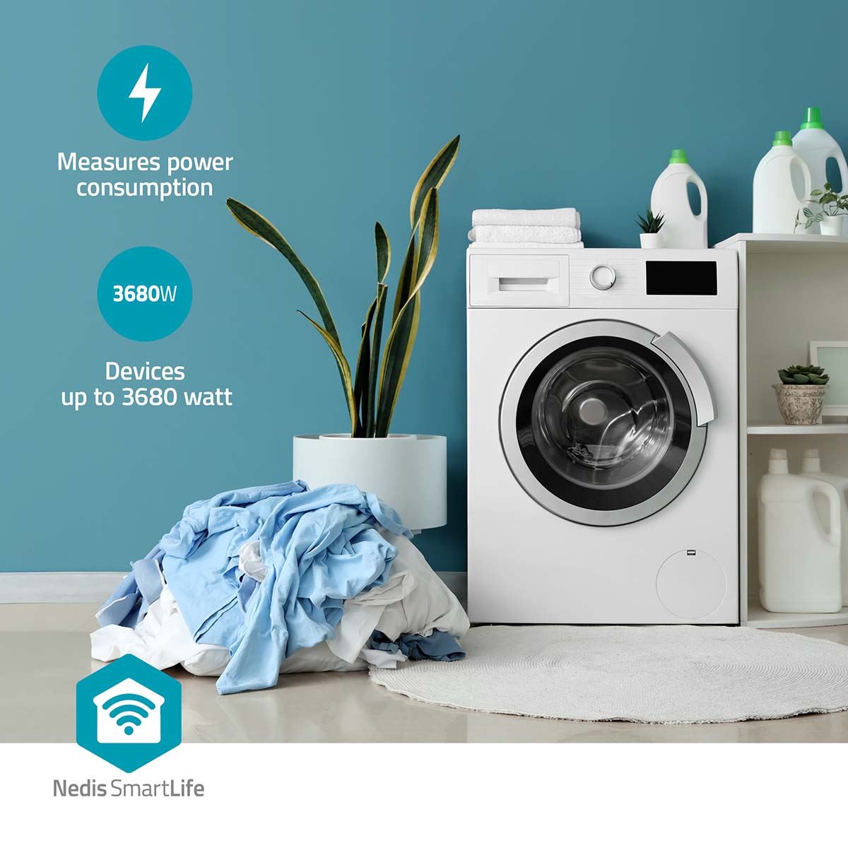 Nedis SmartLife Smart Plug | Wi-Fi | IP21 | Power meter | 3680 W | Type F (CEE 7/3) | 0 - 55 °C | Android™ / IOS | White | 1 pcs