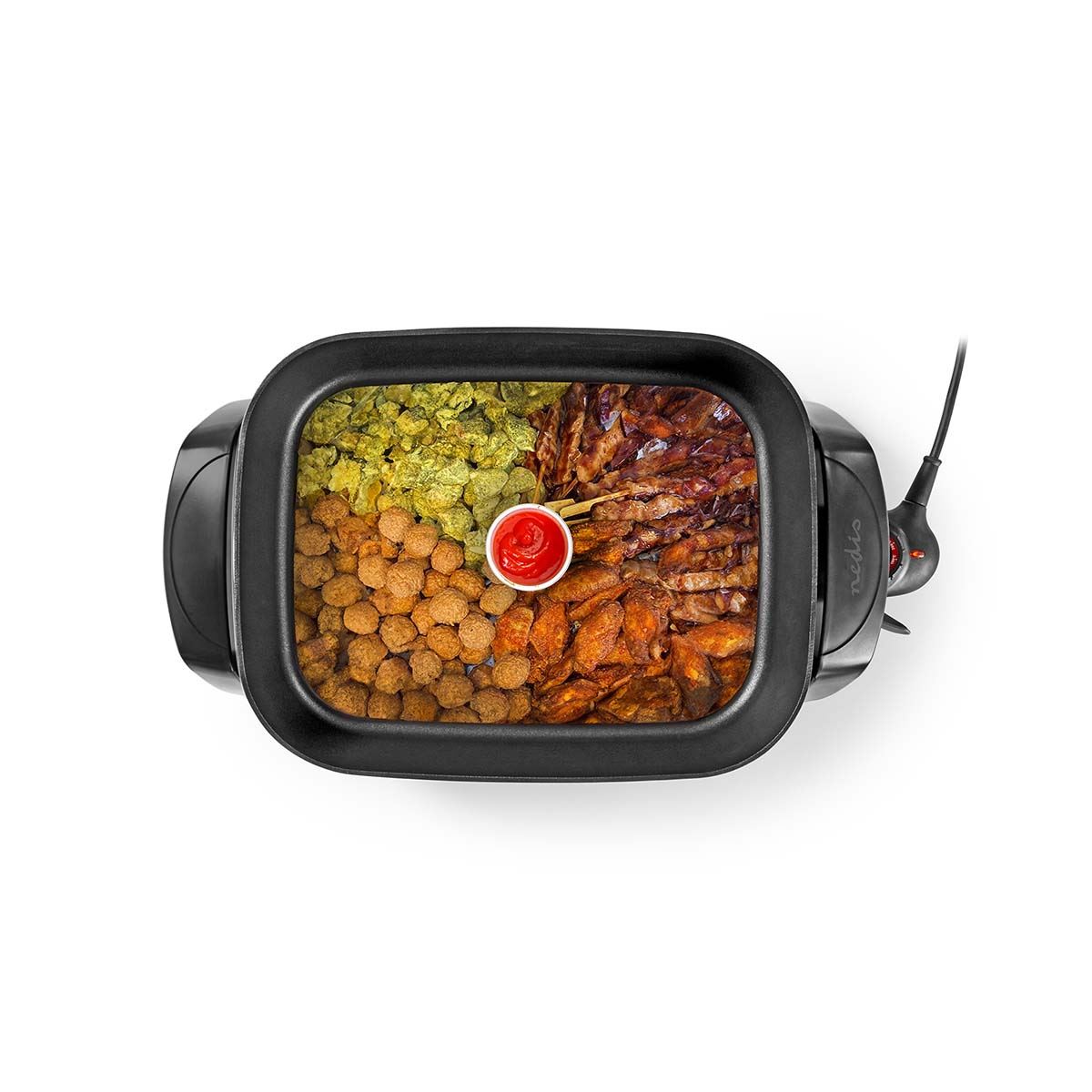 Nedis Electric Skillet Pan | 40 cm | Thick-cast Aluminium Body