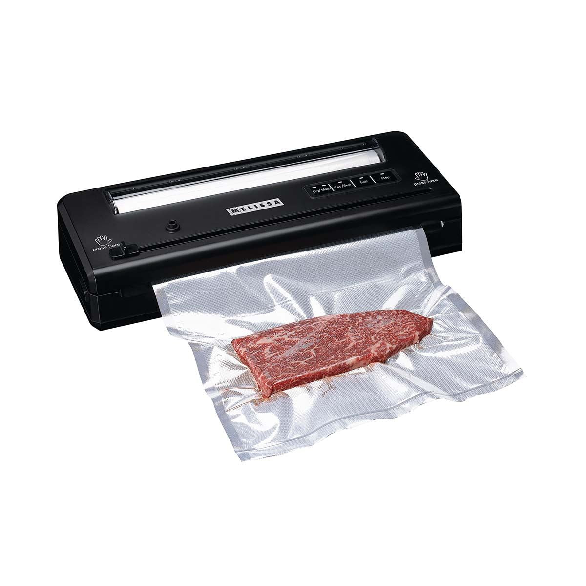 MELISSA Vacuum sealer | 110w | with Integrated Roll Holder |Built-in Cutter | Black