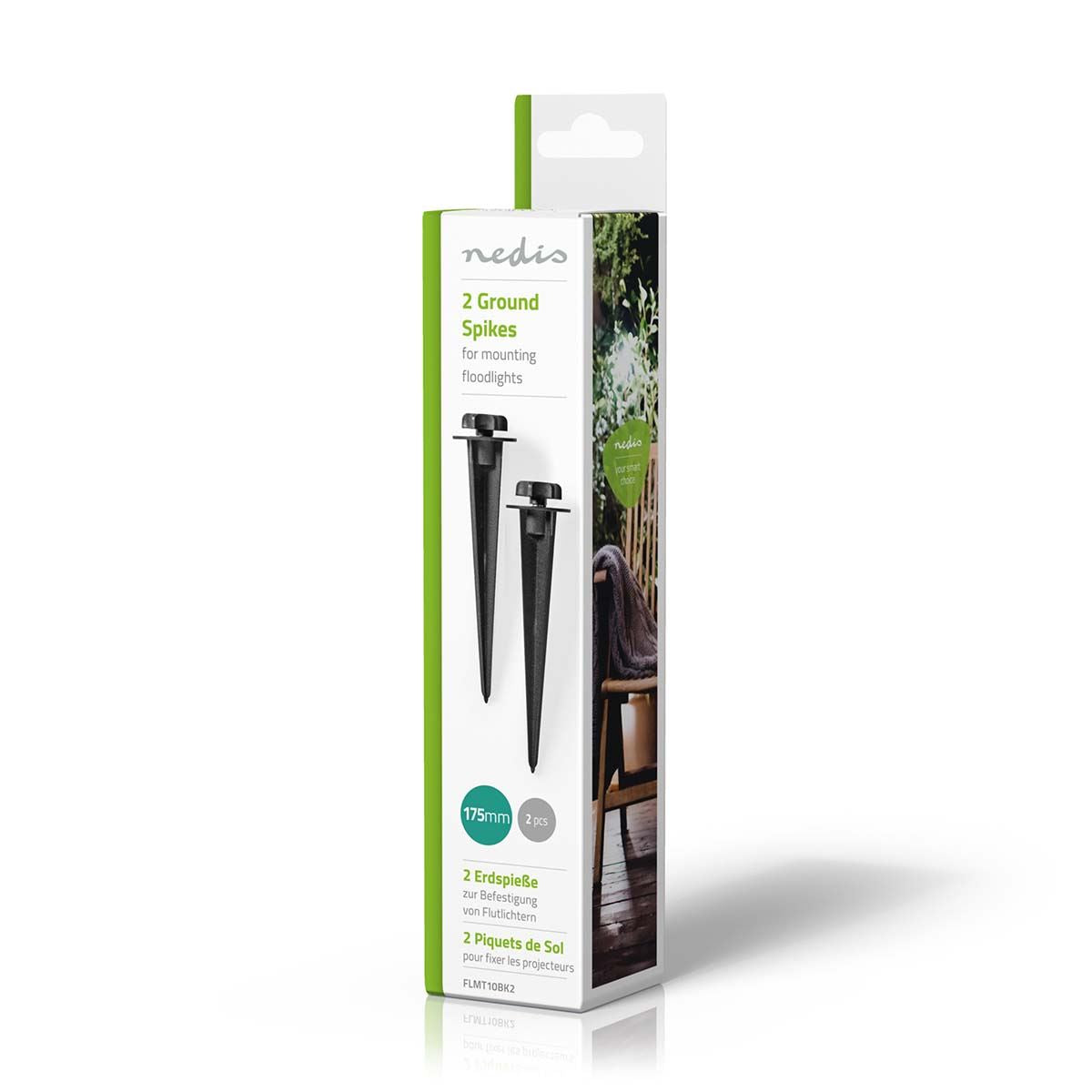 Nedis Ground Spike | 2 pcs | Aluminium | Black