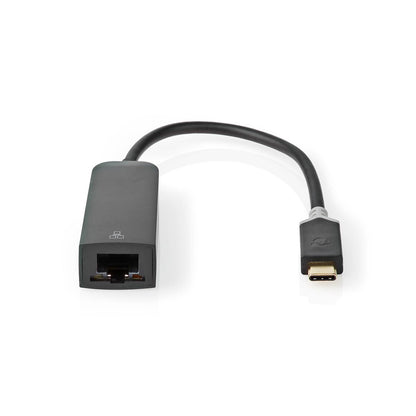 Nedis USB Network Adapter | USB 3.2 Gen 1 | 1000 Mbps | USB-C™ Male | RJ45 Female | 0.20 m | Round | Gold Plated | Tinned Copper | Anthracite | Box