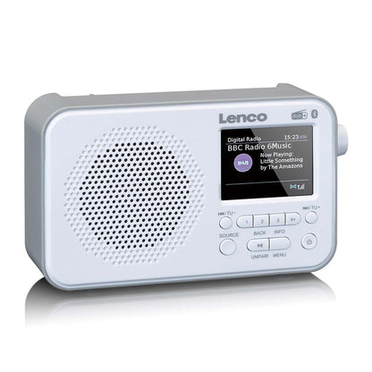 Lenco PDR-036WH | Portable DAB+ FM Radio with Bluetooth® Speaker | 2.4" TFT LCD Display | White