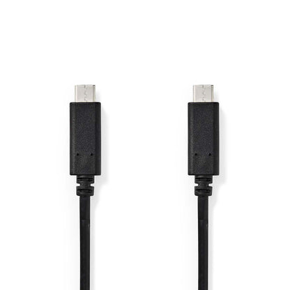 Nedis USB Cable | USB 3.2 Gen 1 | USB-C™ Male | USB-C™ Male | 60 W | 4K@60Hz | 5 Gbps | Nickel Plated | 2.00 m | Round | PVC | Black | Box