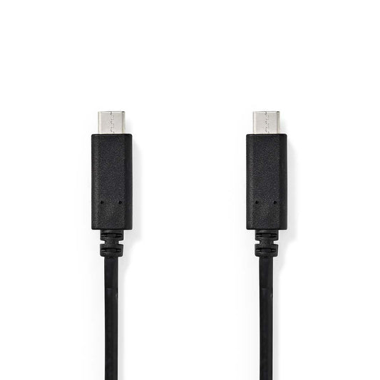 Nedis USB Cable | USB 3.2 Gen 1 | USB-C™ Male | USB-C™ Male | 60 W | 4K@60Hz | 5 Gbps | Nickel Plated | 2.00 m | Round | PVC | Black | Box