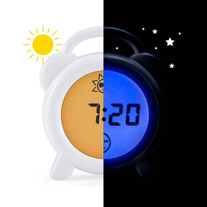 Alecto Childrens Sleep Trainer Night Light and Alarm Clock | White