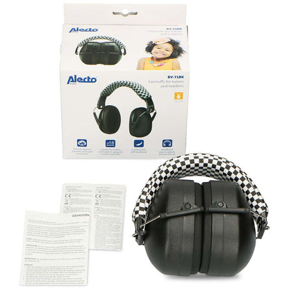 Alecto BV-71 Earmuff Noise Suppressors | Sensory Overload Protection | for kids Black